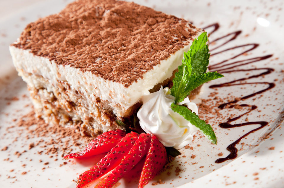 Food Photography of a tiramisu